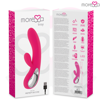 MORESSA - TROY PREMIUM SILICONE RECHARGEABLE CLITORIS G-SPOT MASSAGER