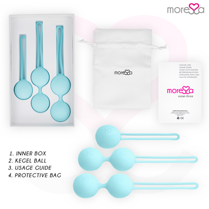 MORESSA - OSIAN SET Osian One; 51 Gr / Osian Two; 101 Gr / Osian Three 85 gr PREMIUM TURQUOISE SILICONE