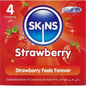 SKINS - PRESERVATIVOS PREMIUM SABOR FRESA PACK 4