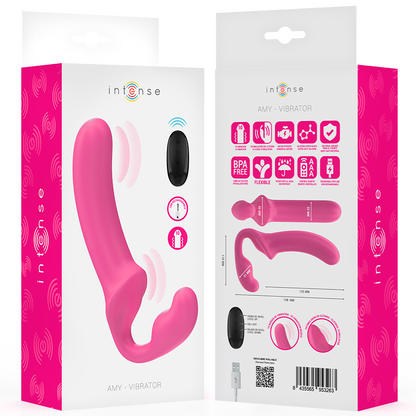 INTENSE - AMY VIBRADOR DOBLE 20 CM ROSA CONTROL REMOTO