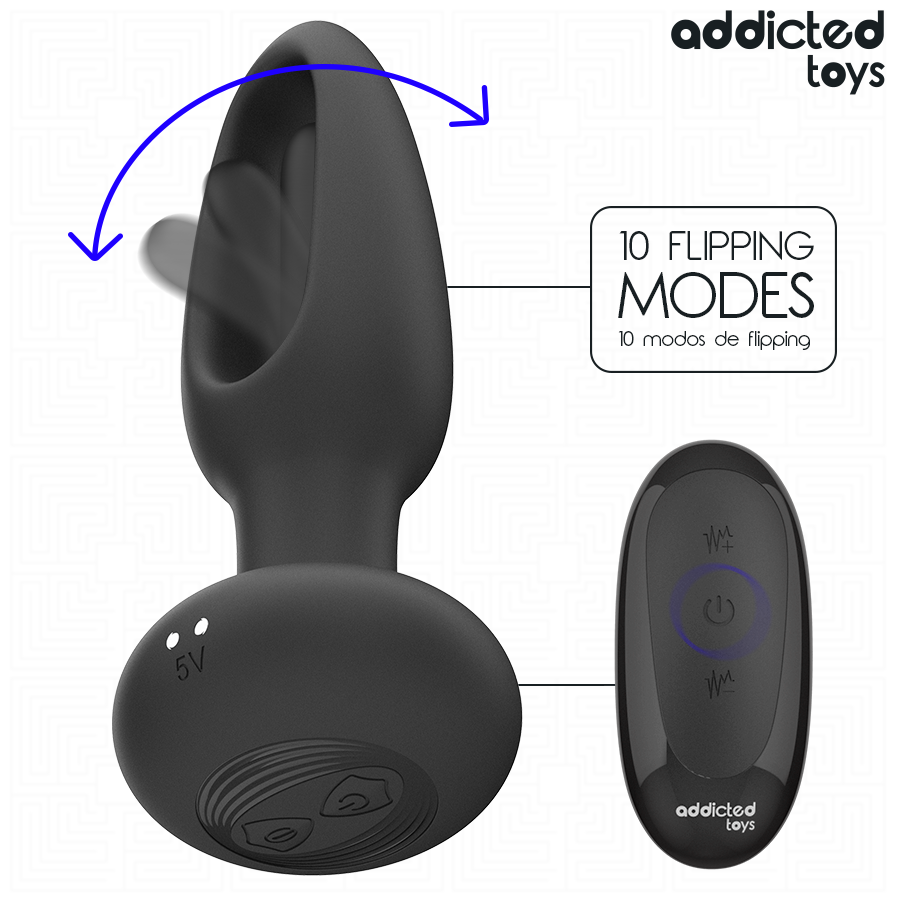 ADDICTED TOYS - PLUG ANAL CON LENGUA VIBRADORA Y CONTROL REMOTO