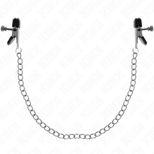 KINK - PINZAS PARA PEZONES PLANAS NEGRO CON CADENA PLATEADO 34 CM
