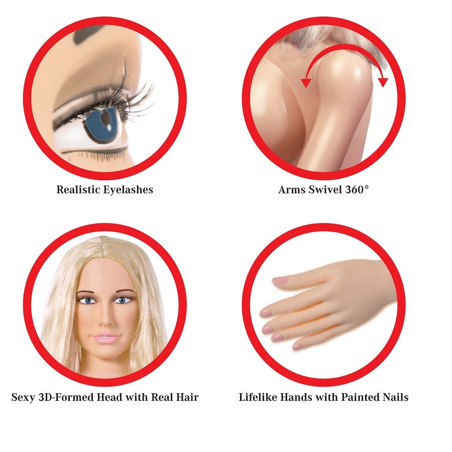 EXTREME DOLLZ Hannah Harper – Muñeca Inflable Realista Con Características Detalladas