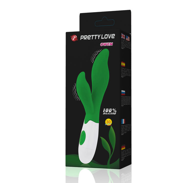 PRETTY LOVE Flirtation Vibrator Owen Green – Stimolatore ergonomico con vibrazioni irresistibili
