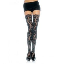 Comprar LEG AVENUE Medias De Encaje Floral – Talla Única Ajustable Con Diseño Elegante-Noxtic