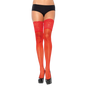 Comprar LEG AVENUE Medias Rojas Autoadhesivas Con Encaje Ancho – Diseño Elegante Para Comodidad Y Confianza-Noxtic