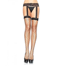 Comprar LEG AVENUE Medias De Red Con Liguero De Encaje Negro – Diseño Clásico Para Elegancia Sofisticada-Noxtic