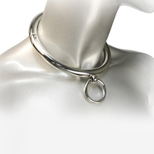 Collana con anello rigido in metallo 18 cm – Collana in metallo cromato con design elegante per l'uso quotidiano