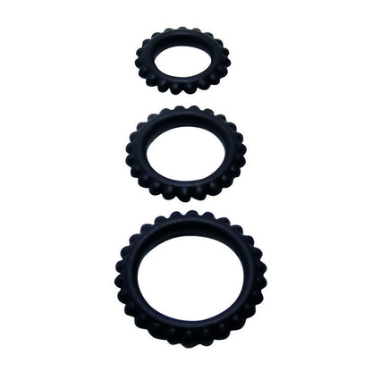 Comprar BAILE Titan Set 3 Piezas Negro – Anillos De Sujeción Adaptables Y Sumergibles Para Placer Intenso-Noxtic