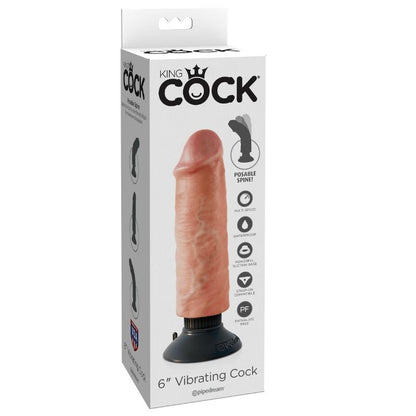 KING COCK Dildo Vibrador 15.24 CM Natural – Diseño Realista Para Una Experiencia Única