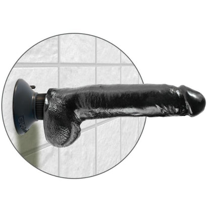 KING COCK Dildo Vibrante con Testicoli 23 cm Nero – Design Realistico per Piacere Sensibile