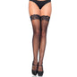 Comprar Leg Avenue Medias Microrejilla Con Bordado Negro – Diseño Elegante Con Liga De Encaje Y Silicona-Noxtic