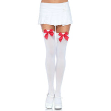 Comprar LEG AVENUE Medias Nylon Blanco Con Lazo Rojo – Diseño Elegante Para Estilo Atractivo-Noxtic