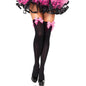 Comprar Leg Avenue Medias Nylon Negro Con Lazo Rosa – Diseño Elegante Para Un Toque Femenino-Noxtic