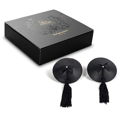 Comprar BIJOUX Burlesque Cubrepezones Negro – Diseño Elegante Con Borlas Hipnotizadoras-Noxtic
