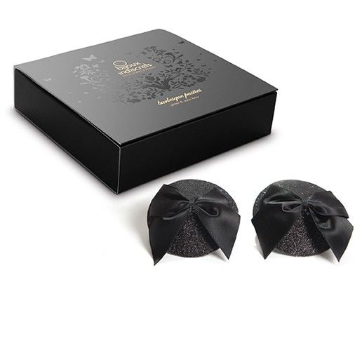 Copricapezzoli scintillanti BIJOUX Burlesque – Design elegante con fiocco per un fascino sensuale