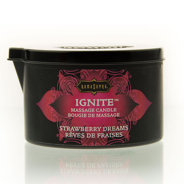 KAMASUTRA Vela De Masaje Sueños De Fresa 170 Gr – Aroma Sensual Con Aceite Hidratante Para Masajes Reconfortantes