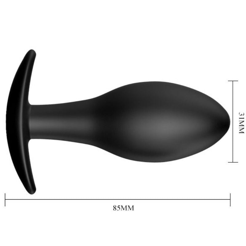 PRETTY LOVE Plug anale in silicone con ancoraggio 8,5 cm Nero – Design ergonomico per il massimo comfort e stimolazione