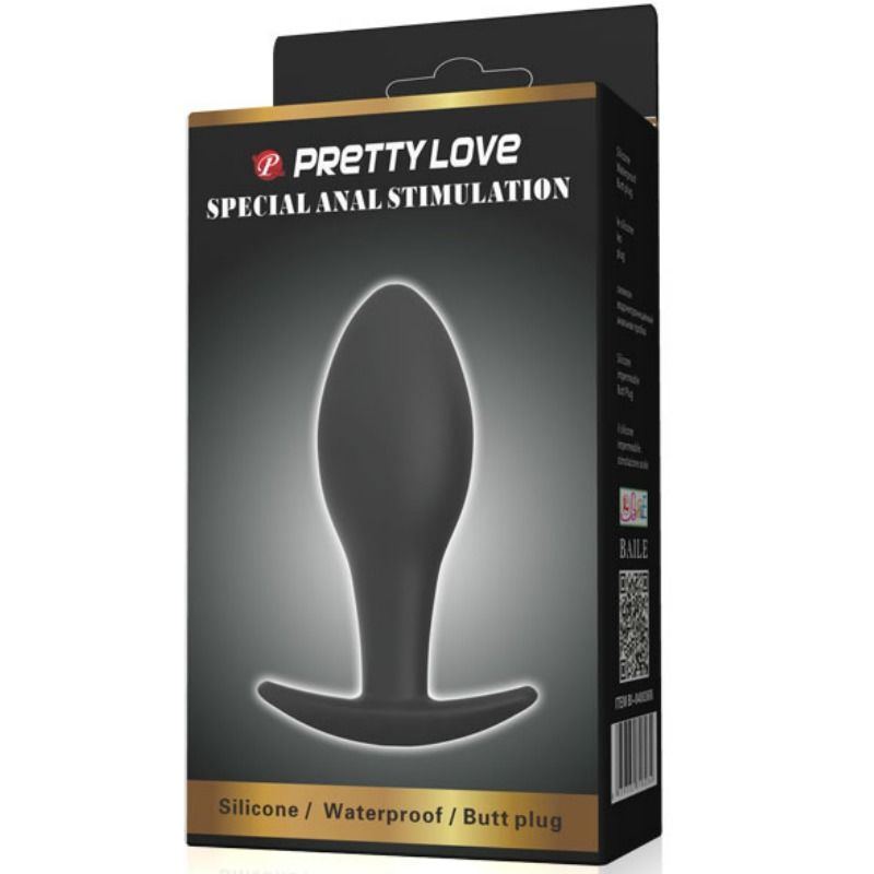 PRETTY LOVE Plug anale in silicone con ancoraggio 8,5 cm Nero – Design ergonomico per il massimo comfort e stimolazione