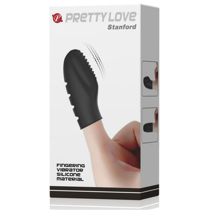 Ditale vibrante Pretty Love Flirtation Stanford Nero – Ditale in silicone testurizzato per un piacere intenso