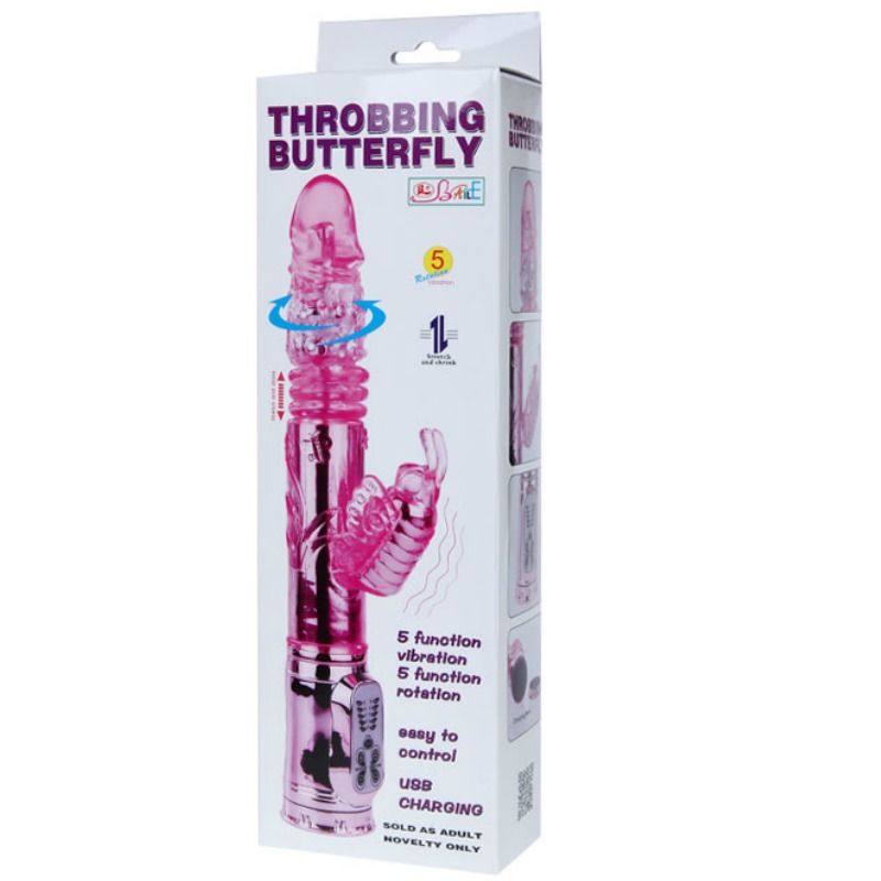 BAILE - RECHARGEABLE VIBRATOR WITH ROTATING AND THROBBING BUTTERFLY STIMULATOR