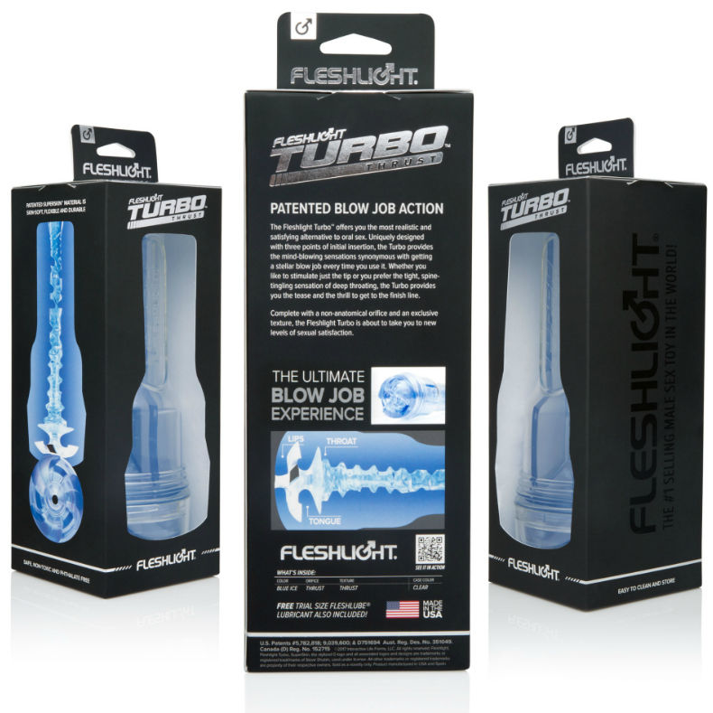 FLESHLIGHT Turbo Thrust Blue Ice – Giocattolo erotico con sensazioni uniche per l'autoesplorazione