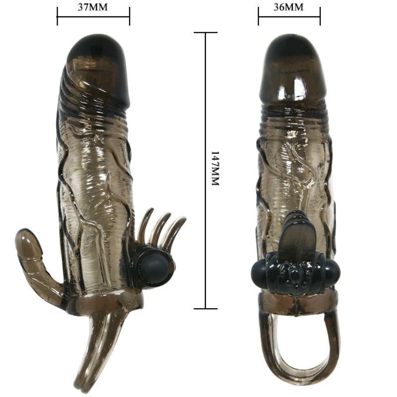 BAILE Brave Man Manicotto Vibrante Nero – Doppia Stimolazione per un Maggiore Piacere Condiviso