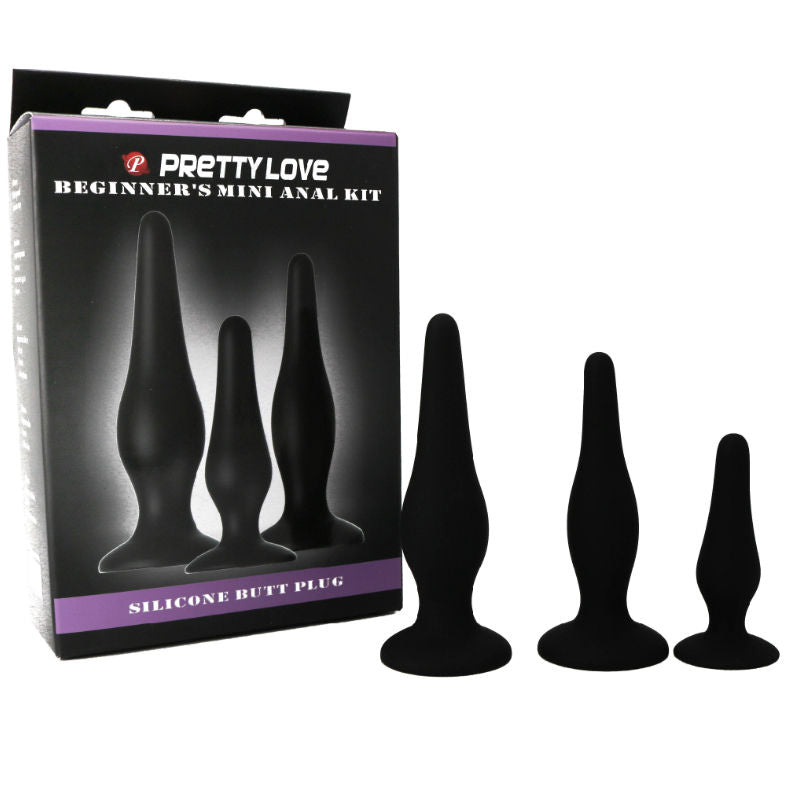 PRETTY LOVE Kit Iniciación Anal – Plugs De Silicona Para Principiantes Con Diseño Confortable