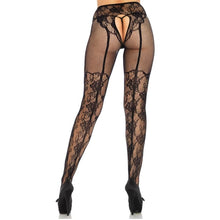 Comprar Leg Avenue Medias Altas Con Abertura Trasera – Diseño Floral Con Lacitos Decorativos-Noxtic