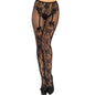 Comprar Leg Avenue Medias Altas Con Abertura Trasera – Diseño Floral Con Lacitos Decorativos-Noxtic