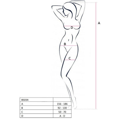 PASSION Woman BS034 Bodystocking Nero Taglia Unica – Design Elegante che Mette in Evidenza la Sensualità Femminile