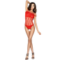 Comprar PASSION Bodystocking Rojo Talla Única – Diseño Sexy Con Abertura En La Pierna-Noxtic
