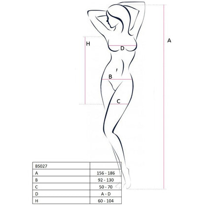 PASSION - WOMAN BS027 BODYSTOCKING DRESS STYLE BLACK ONE SIZE