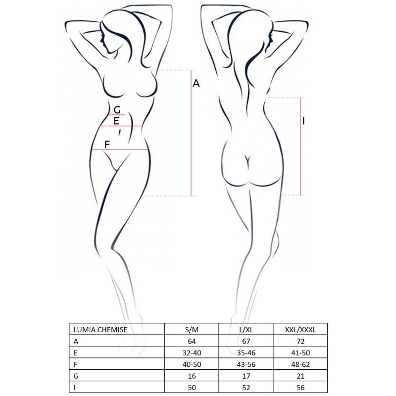 PASSION Woman Lumia Chemise Negro Talla S/M – Diseño Elegante Con Comodidad Ideal