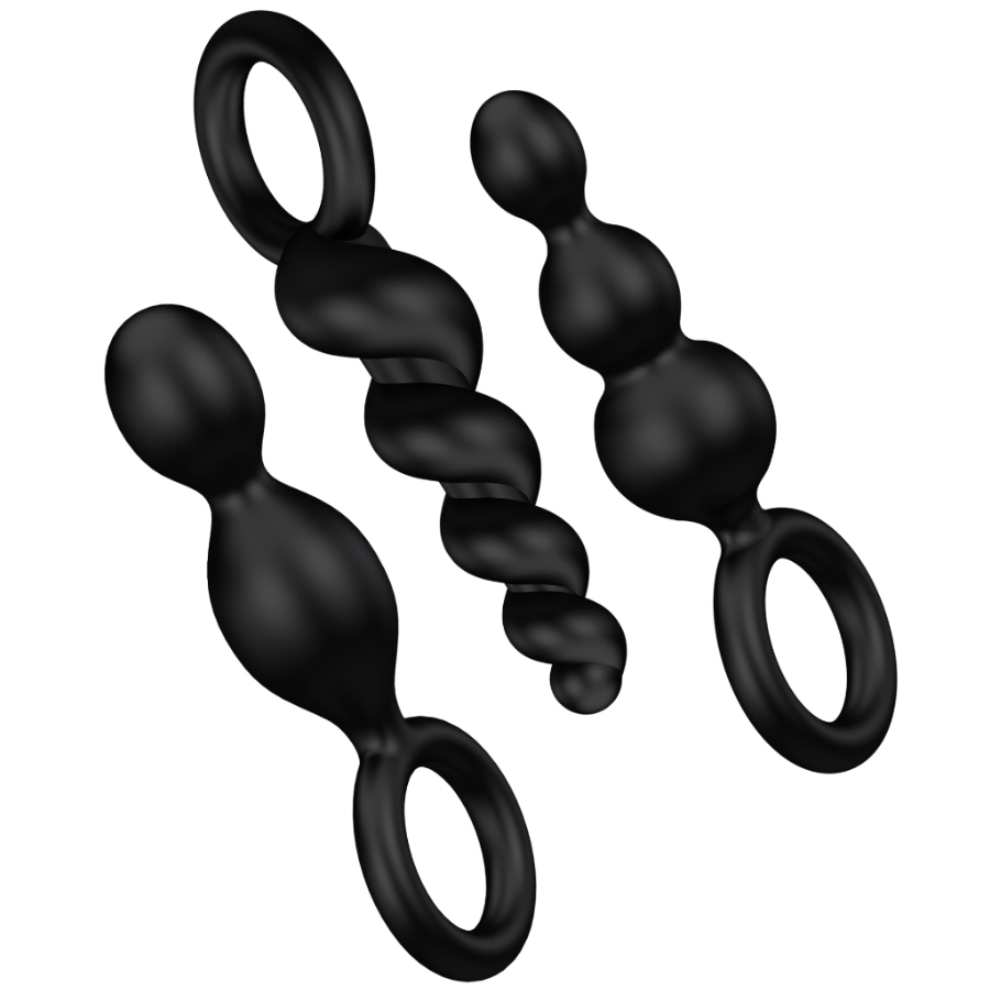 Comprar Satisfyer Set De 3 Plug Anales Negros – Diseño Versátil Para Todos Los Niveles De Experiencia-Noxtic