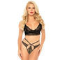 Comprar Leg Avenue Set 2 Piezas Con Tanga Doble Tiranta M/L Negro – Conjunto Elegante Con Diseño Sofisticado-Noxtic