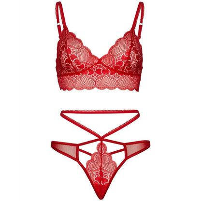 Leg Avenue Set 2 Piezas con Tanga Doble Tiranta M/L Rojo – Conjunto Elegante para Máxima Confianza y Comodidad