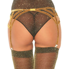 Comprar Leg Avenue Liguero Lurex Dorado Talla Única – Liguero Elástico Brillante Para Realzar Tu Feminidad-Noxtic