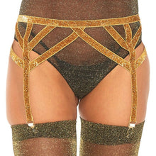 Comprar Leg Avenue Liguero Lurex Dorado Talla Única – Liguero Elástico Brillante Para Realzar Tu Feminidad-Noxtic