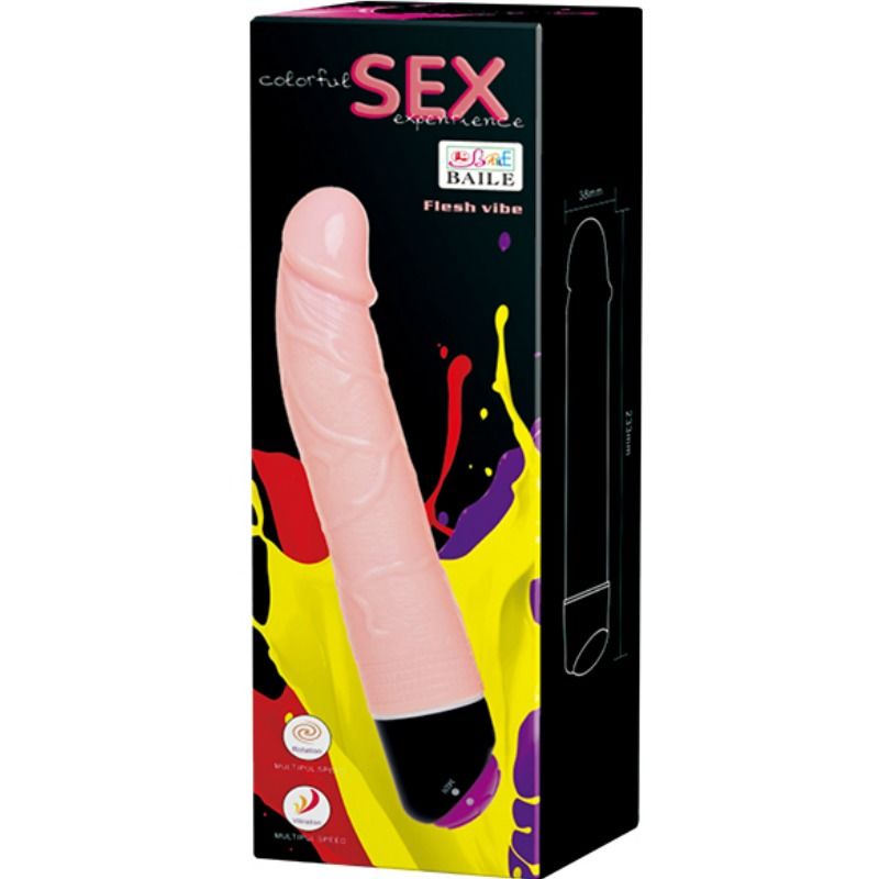 BAILE Colorful Sex Vibrador 24 CM – Diseño Realista Con Vibración y Rotación Para Placer Versátil