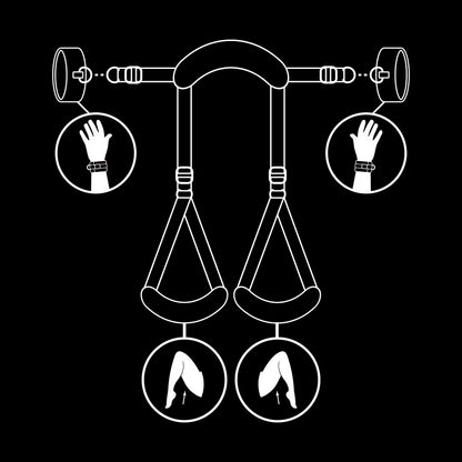 SUBMISSIVE FETISH - OPEN LEGS POSITION WITH NOPRENE-LINED HANDCUFFS