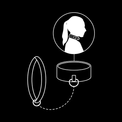 Fetish Submissive Collar Con Cadena – Accesorio Elegante Con Forro De Neopreno Para Estilo Y Comodidad