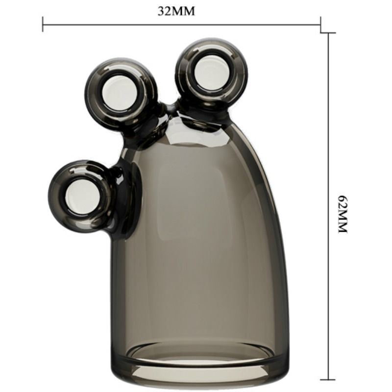 BAILE Funda Vibradora Crystal Cap II – Estimulador Interno Con Balas Vibrantes Ajustables