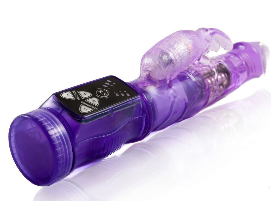 BAILE Mini Rotador Con Rabbit Happy Angel Lila – Vibrador Con Control Electrónico De Velocidad Y Oscilación