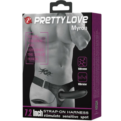 PRETTY LOVE - MYRON STRAP-ON WITH VIBRATION AND HOLLOW DILDO