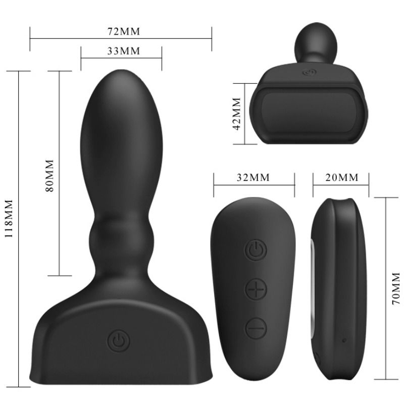 PRETTY LOVE Marriel Vibrador Prostático Inflable – Diseño Ergonómico Con Vibraciones Ajustables Para Placer Personal