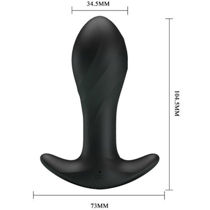 PRETTY LOVE Vibrador Anal Negro – Diseño Elegante Para Exploración Sensual