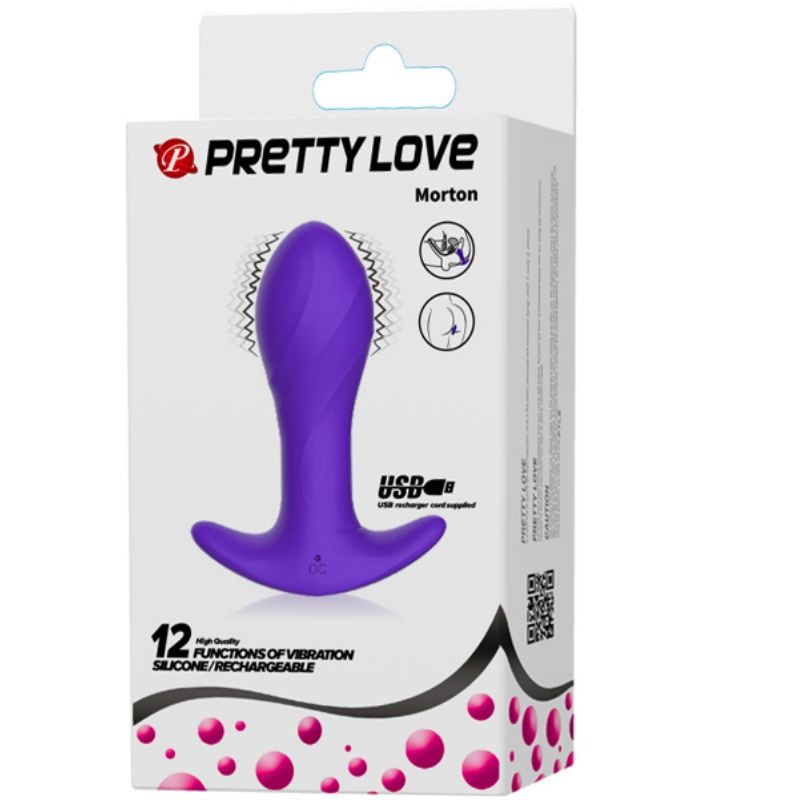 PRETTY LOVE Vibrador Anal Lila – Juguete Erótico Con 12 Funciones De Vibración Potente