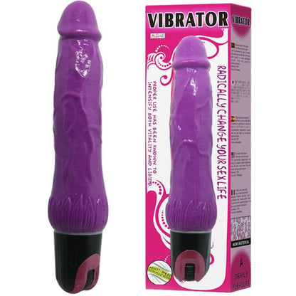 BAILE Vibrador Multivelocidad Morado – Diseño Texturado Con Eje Venoso Para Placer Intenso
