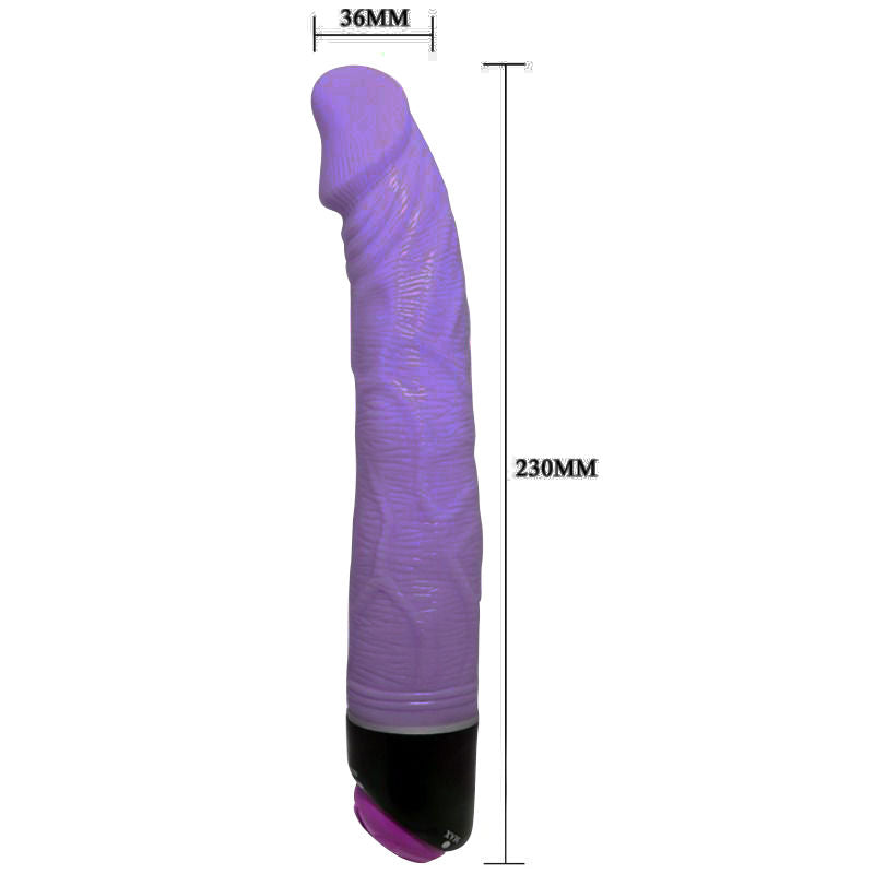 Vibratore realistico BAILE Adour Club 23 cm Viola – Texture morbida con vibrazioni potenti per un piacere intenso